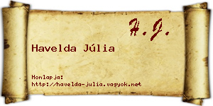 Havelda Júlia névjegykártya