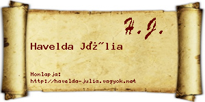 Havelda Júlia névjegykártya